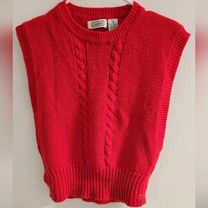 Cristina's Red Knit Sweater Vest, Size M